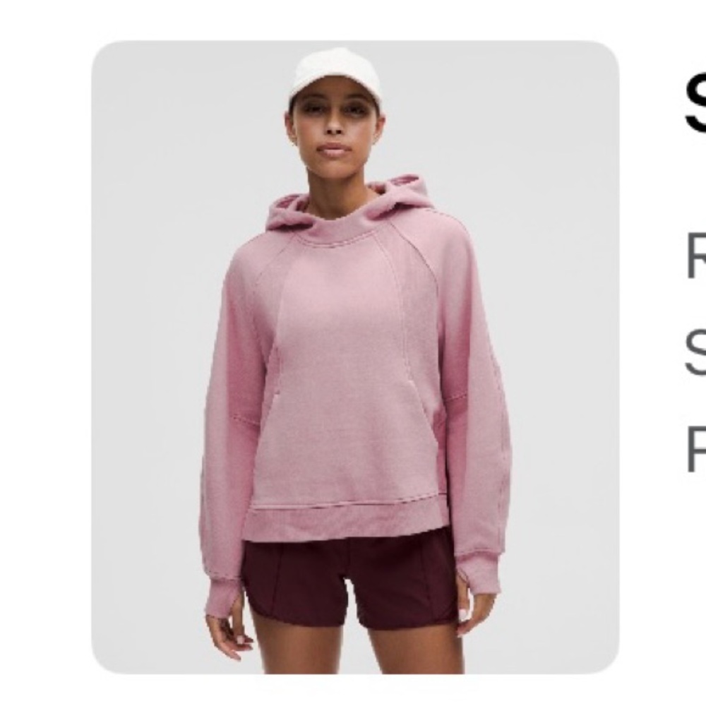 Lululemon Scuba Oversized Side-Slit Hoodie (Rose Blush Color)
